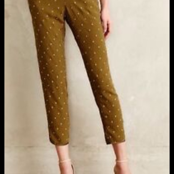 Anthropologie Elevenses Goldform Diamond pants - Picture 2 of 10